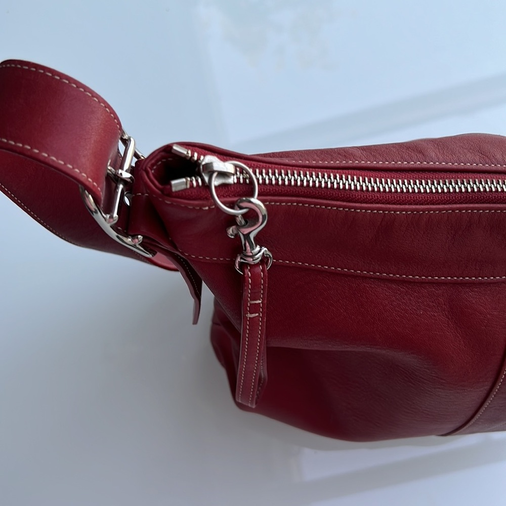 Coach Red Leather Shoulder Bag - Picture 8 of 9